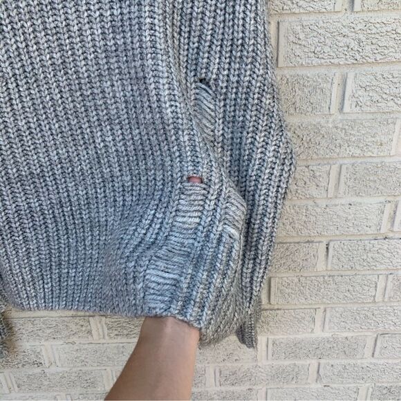 Zara Mock Neck Oversize Slouchy Distressed Sweater Fisherman Core C20 - Picture 8 of 15